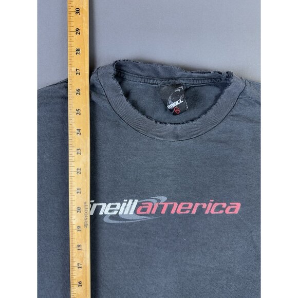 Vintage Y2K Oneill America Skate Surf Thrashed Black Long Sleeve Shirt Punk Tee - Picture 13 of 13